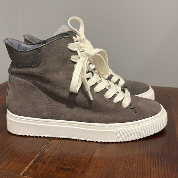 Sam Edelman Pence Faux Fur-Trim Suede High-Top Sneakers Size 6.5 - Picture 2 of 10